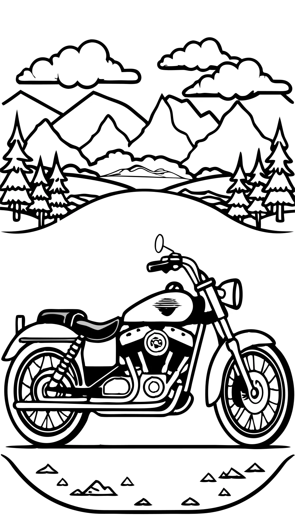 coloriages de moto Harley Davidson